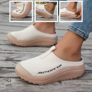 Summer women's one foot sports shoes breathable thin mesh lazy shoes toe cap half drag sandals women's style