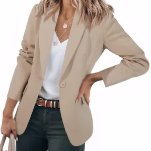 Womens Casual Blazers Open Front Long Sleeve Work Office Suit Jackets Blazer Stylish Slim Coat Lightweight Suit